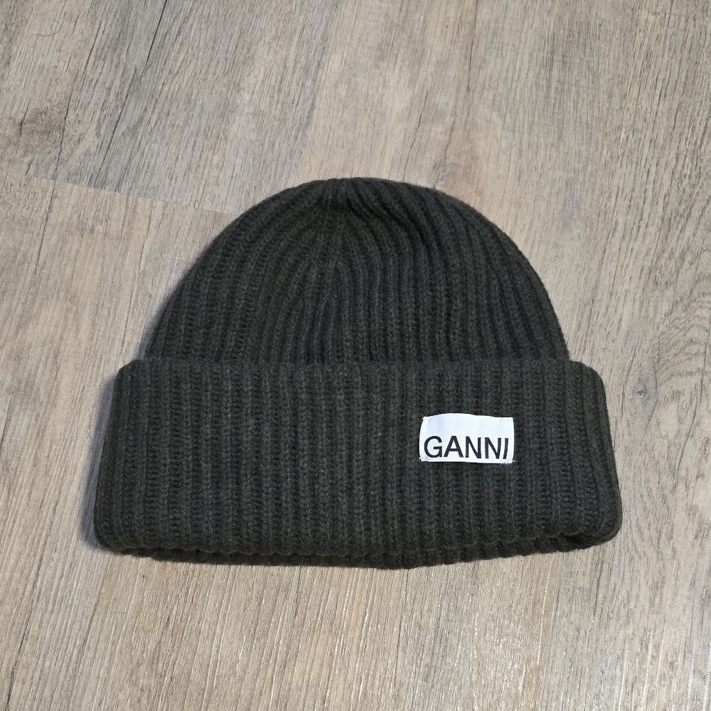 Genuine Ganni ribbed beanie